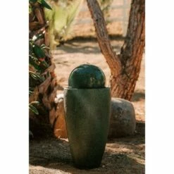 25.6" Modern Stone Textured Sphere Indoor/Outdoor Water Fountain with LED Light - Green - XBrand -Cheap Garden Decor Store unnamed file 12842
