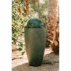 25.6" Modern Stone Textured Sphere Indoor/Outdoor Water Fountain with LED Light - Green - XBrand -Cheap Garden Decor Store unnamed file 12843