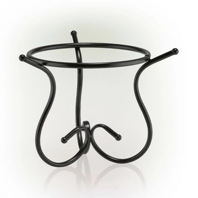 Alpine Corporation 9" Metal Glazing Globe Stand Black 2 Alpine Corporation 9" Metal Glazing Globe Stand Black