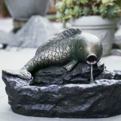 12" Outdoor Fish Water Fountain Gray - XBrand -Cheap Garden Decor Store unnamed file 12861