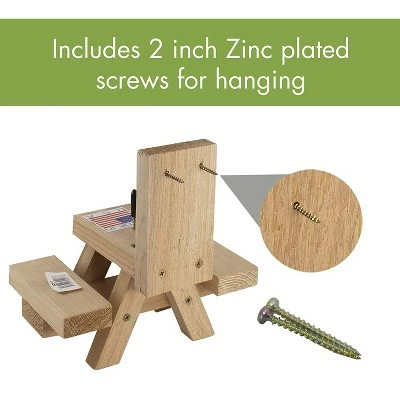Woodlink Wooden Mini Picnic Table 1 Ear Corn Cob Squirrel Feeder Feeding Station with Mounting Hardware 4 Woodlink Wooden Mini Picnic Table 1 Ear Corn Cob Squirrel Feeder Feeding Station with Mounting Hardware - Image 2