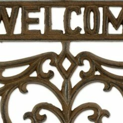 Zingz & Thingz Zingz & Thingz Cast Iron Welcome Stepping Stone Brown