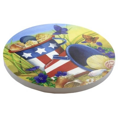 Home & Garden 12.0" Beach Pails Stepping Stone Patriotic Stars Stripes Beach Custom Decor - Stepping Stones And Pathways 4 Home & Garden 12.0" Beach Pails Stepping Stone Patriotic Stars Stripes Beach Custom Decor - Stepping Stones And Pathways - Image 2