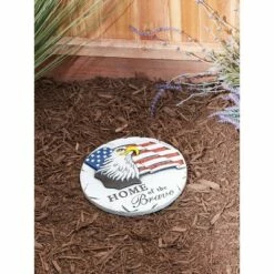 Zingz & Thingz Zingz & Thingz Concrete "Home of the Brave" Stepping Stone -Cheap Garden Decor Store unnamed file 13029
