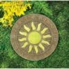Zingz & Thingz Zingz & Thingz Concrete Bursting Sun Glowing Stepping Stone Yellow