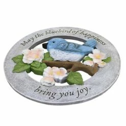 Roman Inc Home & Garden 11.5" Bluebird Garden Stone Yard Decor Flower Roman, Inc - Stepping Stones And Pathways