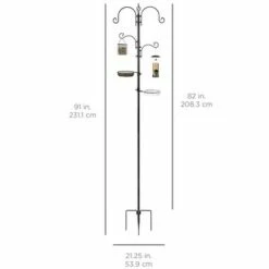 Best Choice Products 91in 4-Hook Bird Feeding Station, Steel Multi-Feeder Stand w/ 2 Feeders, Tray, Bird Bath -Cheap Garden Decor Store unnamed file 13155