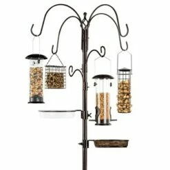 Best Choice Products 89in 6-Hook Bird Feeding Station, Steel Multi-Feeder Stand w/ 4 Feeders, Tray, Bird Bath -Cheap Garden Decor Store unnamed file 13165