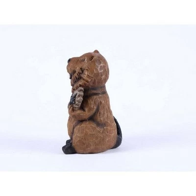 HI-LINE GIFT LTD 11.75" Polyresin Beaver Holding a Welcome Sign Outdoor Statue Brown - Hi-Line Gift 5 HI-LINE GIFT LTD 11.75" Polyresin Beaver Holding a Welcome Sign Outdoor Statue Brown - Hi-Line Gift - Image 3