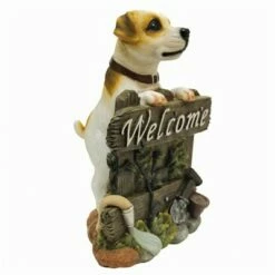 Design Toscano Jack Russell Terrier Dog Welcome Statue - Multicolored