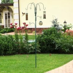 PawHut 6 Hook Feeding Station, Steel Multi-Feeder Kit Stand with 4 Bird Feeders, Mesh Tray, Water Dish and 4-Prong Base, Green 8 PawHut 6 Hook Feeding Station, Steel Multi-Feeder Kit Stand with 4 Bird Feeders, Mesh Tray, Water Dish and 4-Prong Base, Green -Cheap Garden Decor Store unnamed file 13252