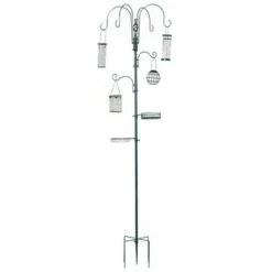 PawHut 6 Hook Feeding Station, Steel Multi-Feeder Kit Stand with 4 Bird Feeders, Mesh Tray, Water Dish and 4-Prong Base, Green 9 PawHut 6 Hook Feeding Station, Steel Multi-Feeder Kit Stand with 4 Bird Feeders, Mesh Tray, Water Dish and 4-Prong Base, Green -Cheap Garden Decor Store unnamed file 13253