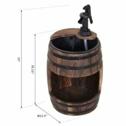 Outsunny 2-Tier Wooden Water Pump Fountain for Fun Garden Decor with Planting Flower Box Base -Cheap Garden Decor Store unnamed file 13281