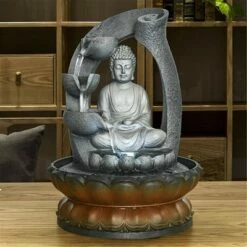 Watnature 11" Buddha Tabletop Water Fountain with LED Light Gray -Cheap Garden Decor Store unnamed file 13297