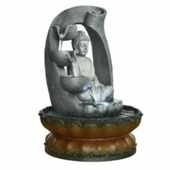 Watnature 11" Buddha Tabletop Water Fountain with LED Light Gray -Cheap Garden Decor Store unnamed file 13299