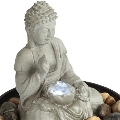 John Timberland Zen Buddha Indoor Tabletop Water Fountain with Light LED 10" High Sitting for Table Desk Office Relaxation 4 John Timberland Zen Buddha Indoor Tabletop Water Fountain with Light LED 10" High Sitting for Table Desk Office Relaxation - Image 2