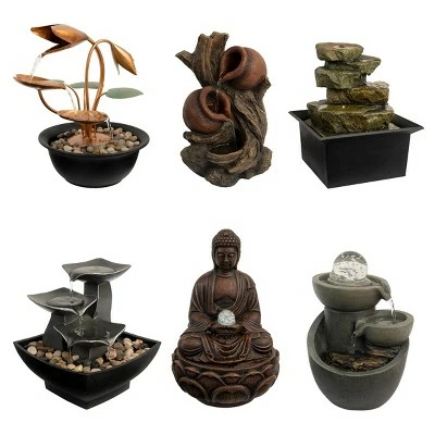 Nature Spring 3 Tier Tabletop Water Fountain With Rolling Glass Ball, Multicolored LED Lights, and Electric Pump 6 Nature Spring 3 Tier Tabletop Water Fountain With Rolling Glass Ball, Multicolored LED Lights, and Electric Pump - Image 4