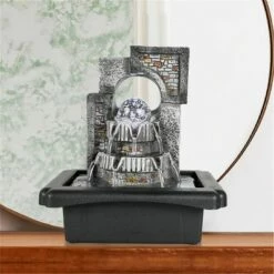 10.6" Indoor Desktop Fountain with Spinning Orb - Watnature