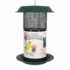 Woodlink 24501 Magnum 4-Quart 5-Pound Nyjer Thistle Seed Hanging Screen Bird Feeder, Dark Green