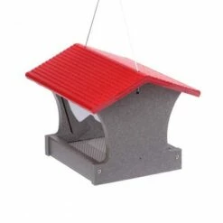 Birds Choice Bird's Choice 3qt Green Solutions Hopper Feeder Gray with Red Roof - Medium