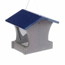 Birds Choice Bird's Choice Green Solutions 2qt Hopper Feeder Gray with Blue Roof - Small