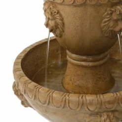 Sunnydaze Decor Sunnydaze 41"H Electric Fiberglass and Resin 2-Tier Lion Head Outdoor Water Fountain -Cheap Garden Decor Store unnamed file 13400