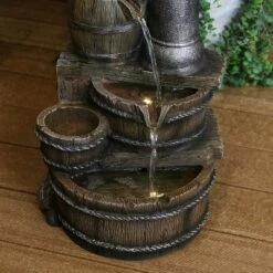 Sunnydaze Decor Sunnydaze 23"H Electric Polyresin Cozy Farmhouse Pump and Tiered Barrels Outdoor Water Fountain with LED Lights -Cheap Garden Decor Store unnamed file 13418