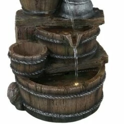 Sunnydaze Decor Sunnydaze 23"H Electric Polyresin Cozy Farmhouse Pump and Tiered Barrels Outdoor Water Fountain with LED Lights -Cheap Garden Decor Store unnamed file 13423