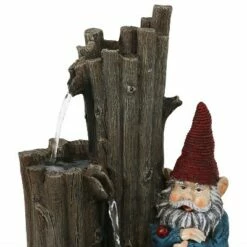 Sunnydaze Decor Sunnydaze 17"H Electric Polyresin Resting Gnome by Tiered Logs Outdoor Water Fountain with LED Light -Cheap Garden Decor Store unnamed file 13428