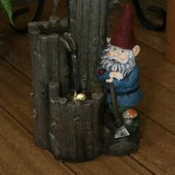Sunnydaze Decor Sunnydaze 17"H Electric Polyresin Resting Gnome by Tiered Logs Outdoor Water Fountain with LED Light -Cheap Garden Decor Store unnamed file 13430