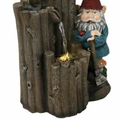 Sunnydaze Decor Sunnydaze 17"H Electric Polyresin Resting Gnome by Tiered Logs Outdoor Water Fountain with LED Light -Cheap Garden Decor Store unnamed file 13433