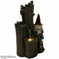 Sunnydaze Decor Sunnydaze 17"H Electric Polyresin Resting Gnome by Tiered Logs Outdoor Water Fountain with LED Light -Cheap Garden Decor Store unnamed file 13434