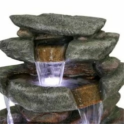 Watnature 40.55" 6-Tiers Cascading Waterfall Fountain with LED Lights Gray -Cheap Garden Decor Store unnamed file 13442