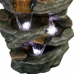 Watnature 40.55" 6-Tiers Cascading Waterfall Fountain with LED Lights Gray -Cheap Garden Decor Store unnamed file 13443