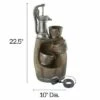 Nature Spring Old-Fashioned Hand Pump and Barrel 4-Tier Fountain With Cascading Waterfall and LED Lights - Brown