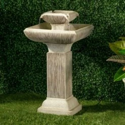 25.75" Indoor/Outdoor Willamette Fountain with Water Pump Gray - Alfresco Home LLC