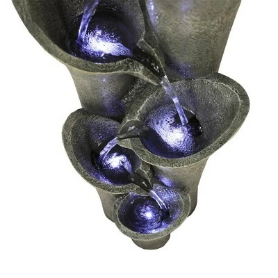 Watnature 39.5" 5-Tier Faux Stone with LED Light Floor Fountain Gray 13 Watnature 39.5" 5-Tier Faux Stone with LED Light Floor Fountain Gray - Image 11