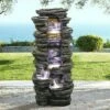 Watnature 40" High Stacked Simulated Rock Cascading Waterfall Fountain Gray -Cheap Garden Decor Store unnamed file 13469