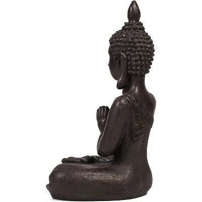Juvale 13" Buddha Statue Sitting Meditating Figurine for Indoor Outdoor Home Garden Decor Gift, Dark Stone 3 Juvale 13" Buddha Statue Sitting Meditating Figurine for Indoor Outdoor Home Garden Decor Gift, Dark Stone - Image 2