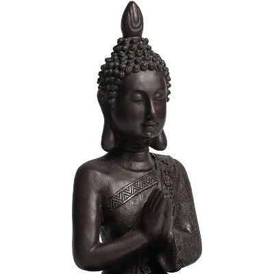 Juvale 13" Buddha Statue Sitting Meditating Figurine for Indoor Outdoor Home Garden Decor Gift, Dark Stone 4 Juvale 13" Buddha Statue Sitting Meditating Figurine for Indoor Outdoor Home Garden Decor Gift, Dark Stone - Image 3