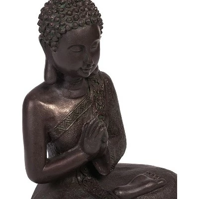 Juvale 13" Buddha Statue Sitting Meditating Figurine for Indoor Outdoor Home Garden Decor Gift, Dark Stone 5 Juvale 13" Buddha Statue Sitting Meditating Figurine for Indoor Outdoor Home Garden Decor Gift, Dark Stone - Image 4