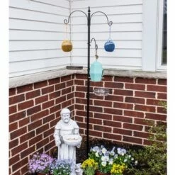 Backyard Expressions 77" Metal Deluxe Bird Feeding Station Black