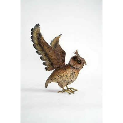 HI-LINE GIFT LTD 19" Metal Owl with Wings Out Outdoor Statue Brown - Hi-Line Gift 1 HI-LINE GIFT LTD 19" Metal Owl with Wings Out Outdoor Statue Brown - Hi-Line Gift