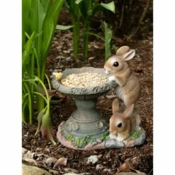 Zingz & Thingz Zingz & Thingz 10.5" Polyresin Playful Bunnies Bird Feeder Brown -Cheap Garden Decor Store unnamed file 13511
