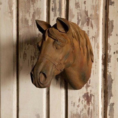 Park Hill Collection Estate Stone Wall Mount Horse Head 2 Park Hill Collection Estate Stone Wall Mount Horse Head