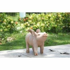 HI-LINE GIFT LTD 8.5" Polyresin Walking Pig with Wings Outdoor Statue Pink - Hi-Line Gift -Cheap Garden Decor Store unnamed file 1355
