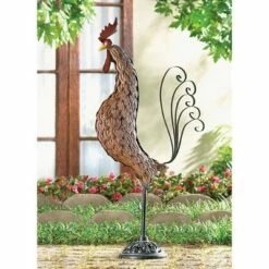 Zingz & Thingz Zingz & Thingz 31" Cast Iron Rooster Sculpture Brown