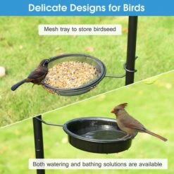 Costway Bird Feeding Station Kit Wild Bird Feeder Planter Hanger w/Mesh Tray & Bird Bath -Cheap Garden Decor Store unnamed file 13572