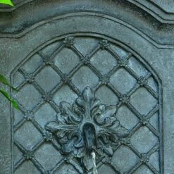 Sunnydaze Decor Sunnydaze 31"H Electric Polystone Rosette Leaf Outdoor Wall-Mount Water Fountain, Lead Finish -Cheap Garden Decor Store unnamed file 13634