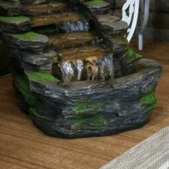Sunnydaze Decor Sunnydaze 14"H Electric Polyresin Shale Falls Outdoor Water Fountain with LED Lights -Cheap Garden Decor Store unnamed file 13645